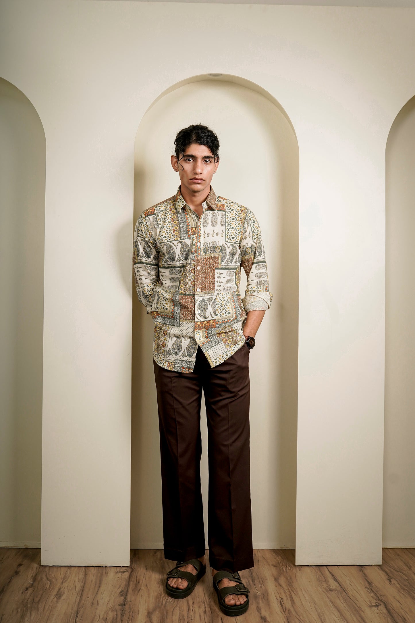 Regular Fit Brown Trousers