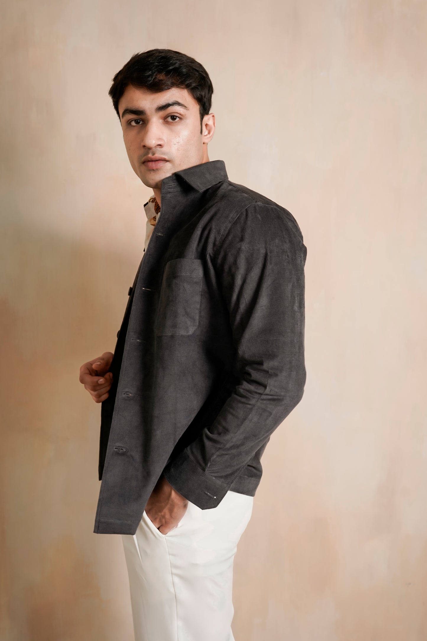 Charcoal Grey Corduroy Jacket