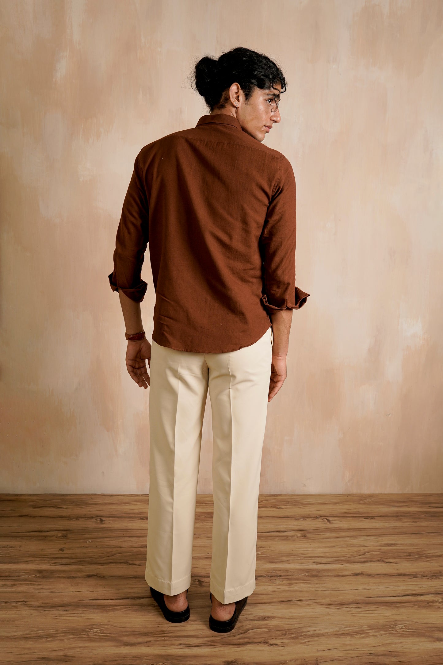 Brown Slim fit Cotton Shirt