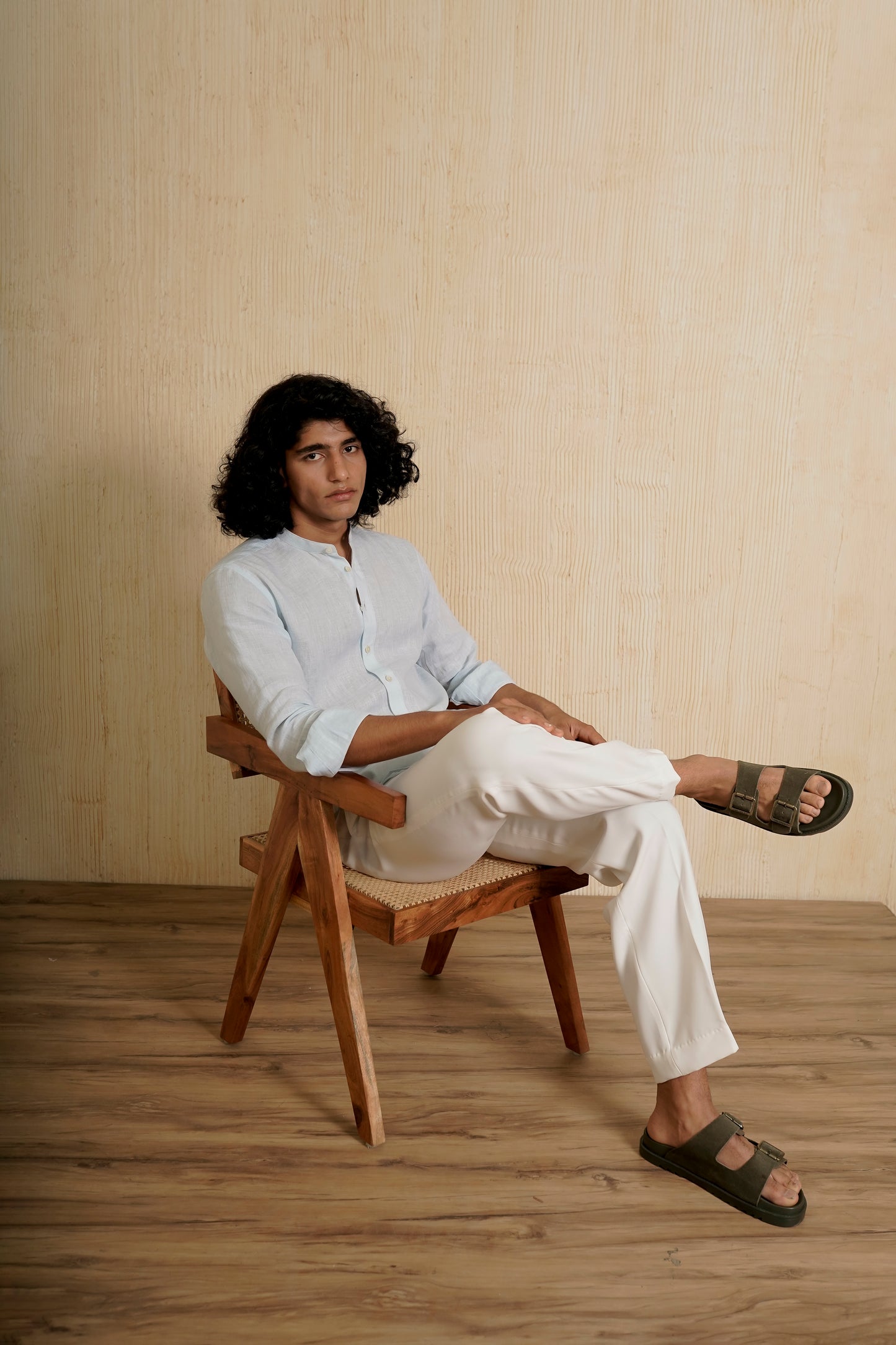 Powder Blue Linen Shirt
