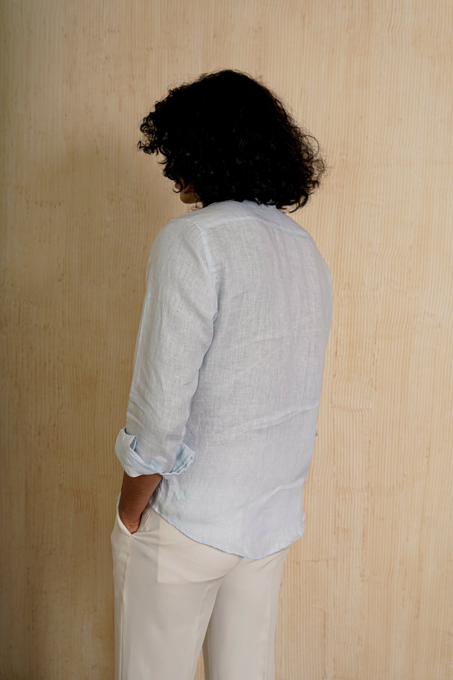 Powder Blue Linen Shirt