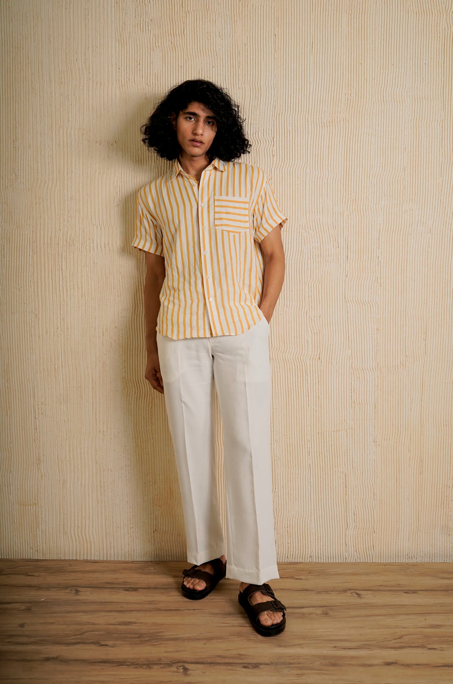 Yellow Striped Relaxed Fit Shirt