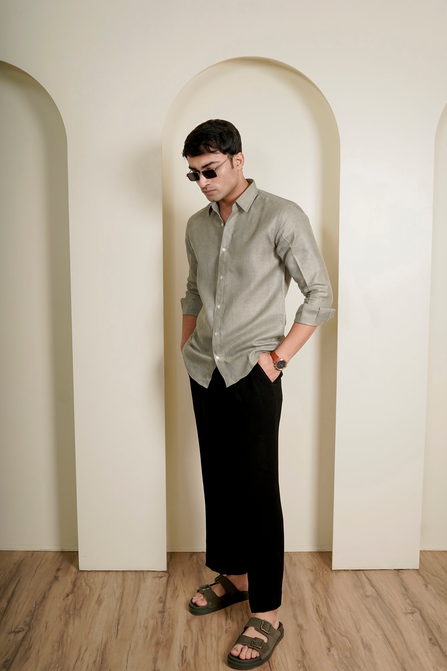 Olive Linen Shirt