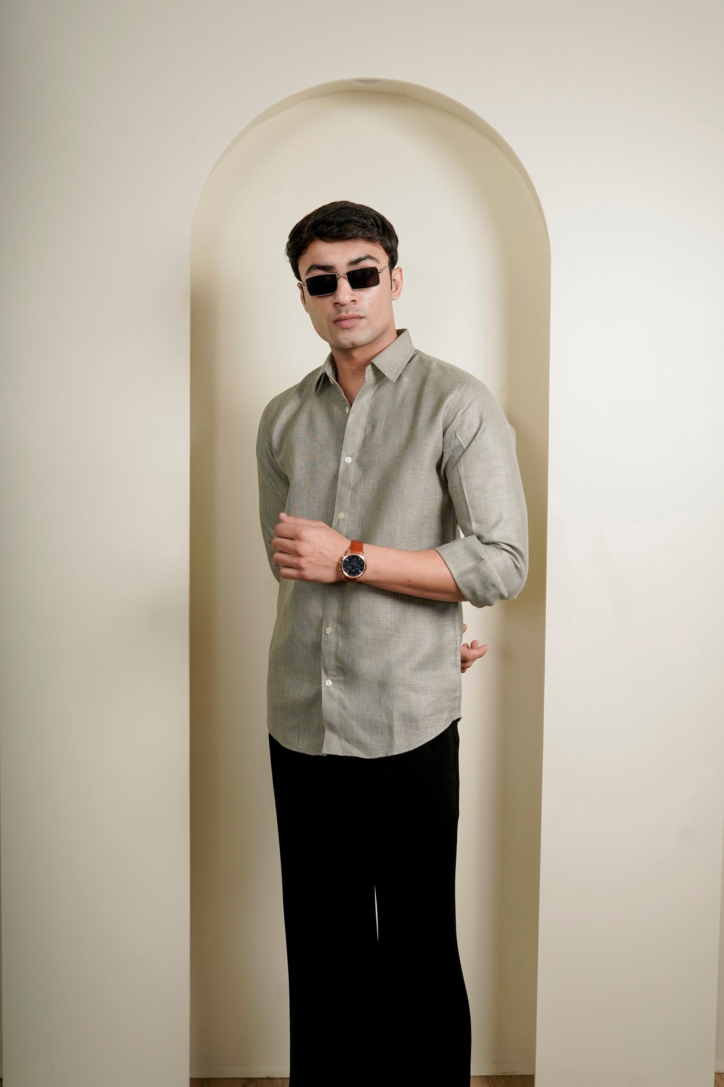 Olive Linen Shirt