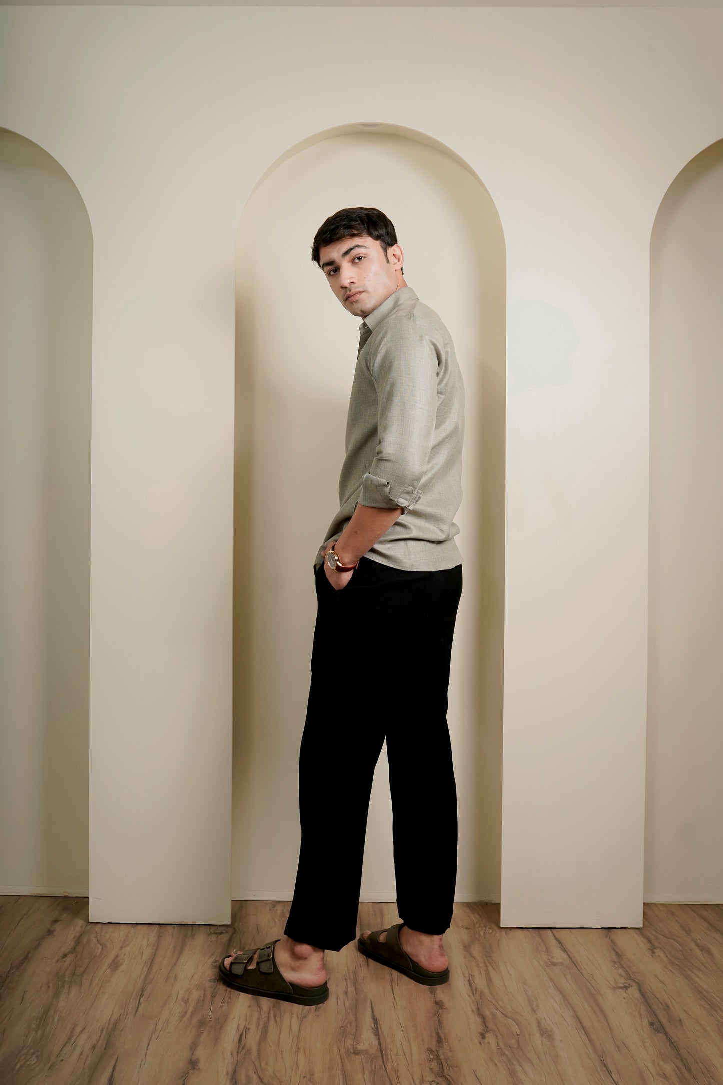 Olive Linen Shirt