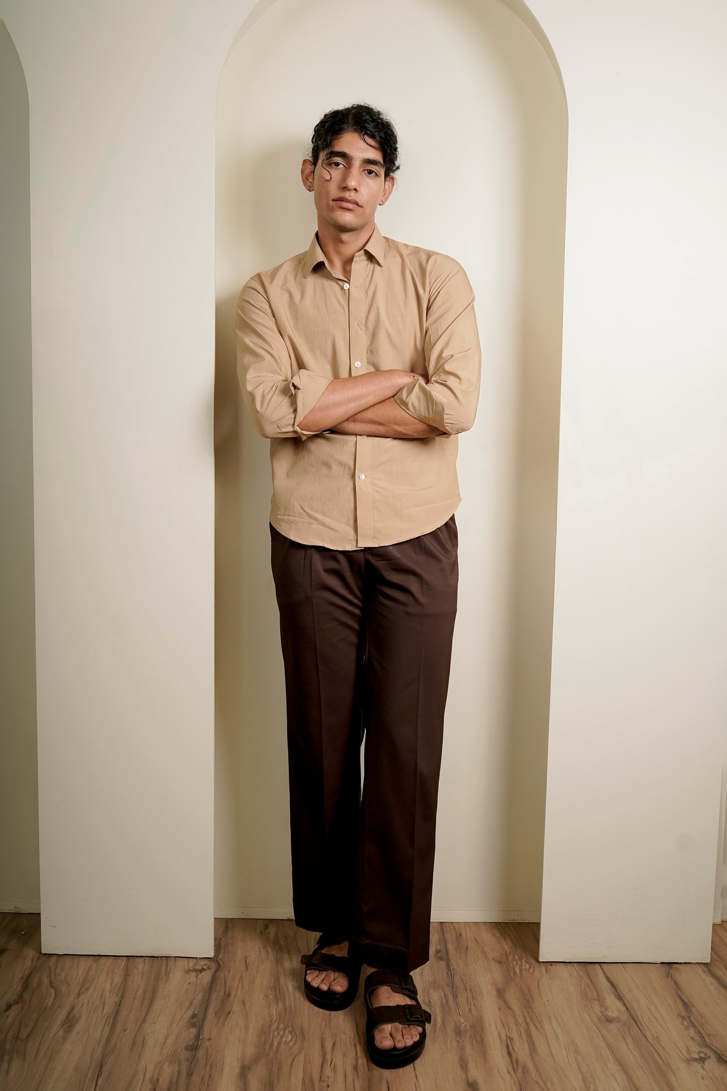 Regular Fit Brown Trousers