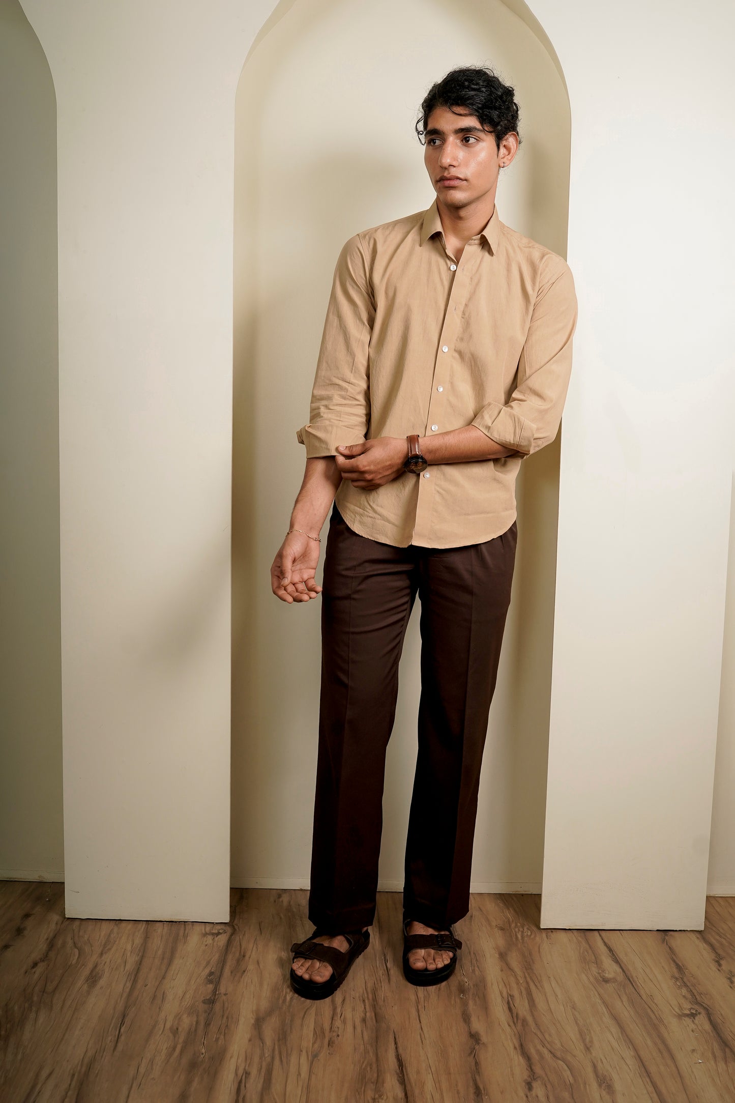 Regular Fit Brown Trousers