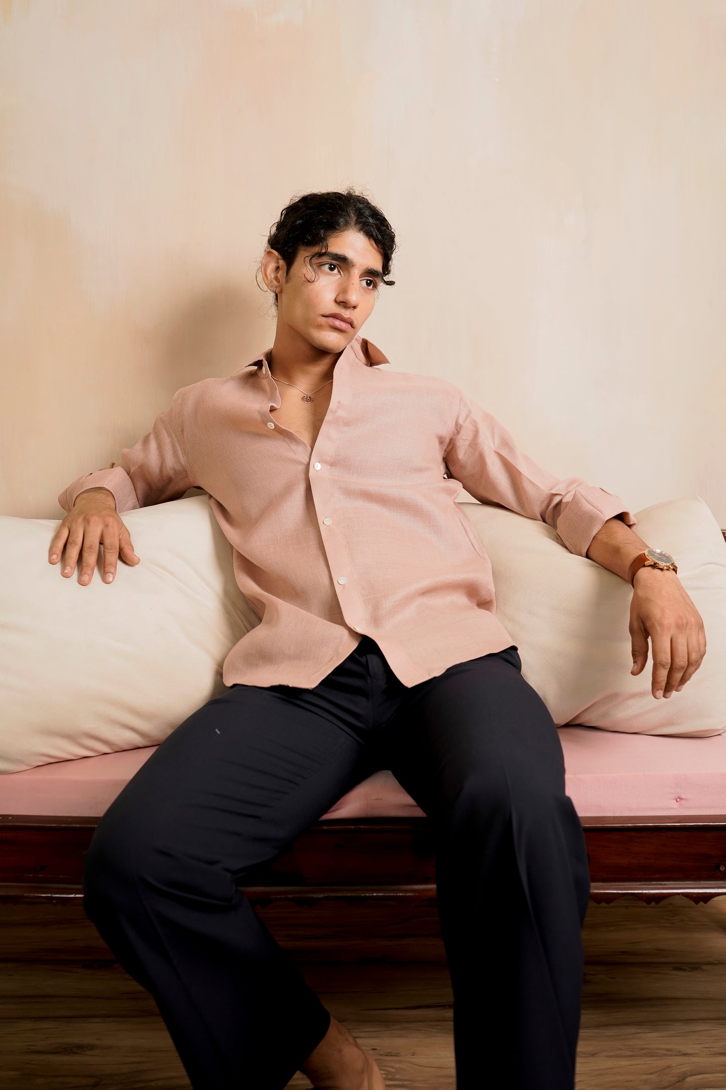 Dusty Pink Linen Shirt