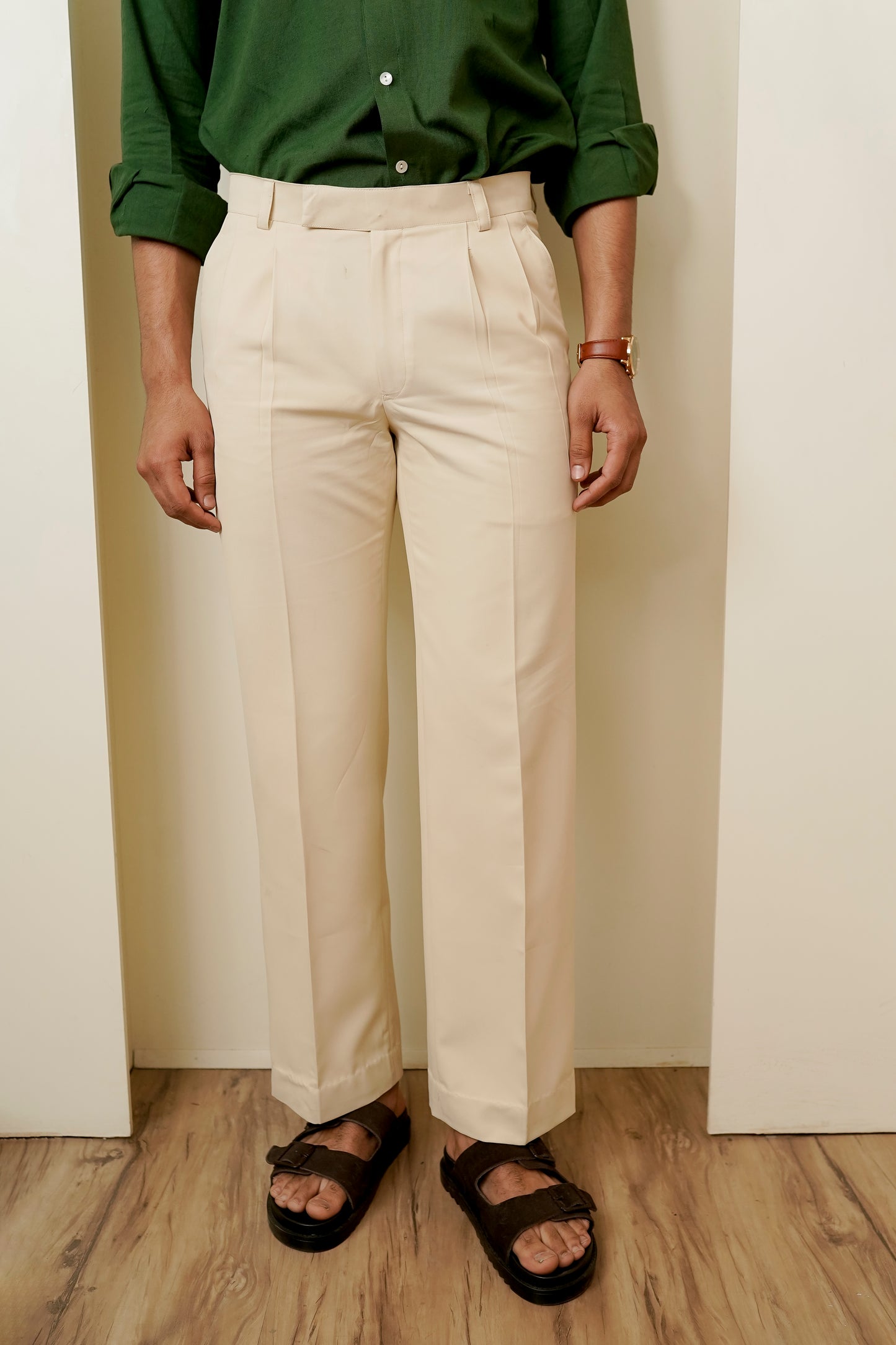 Regular Fit Beige Trousers
