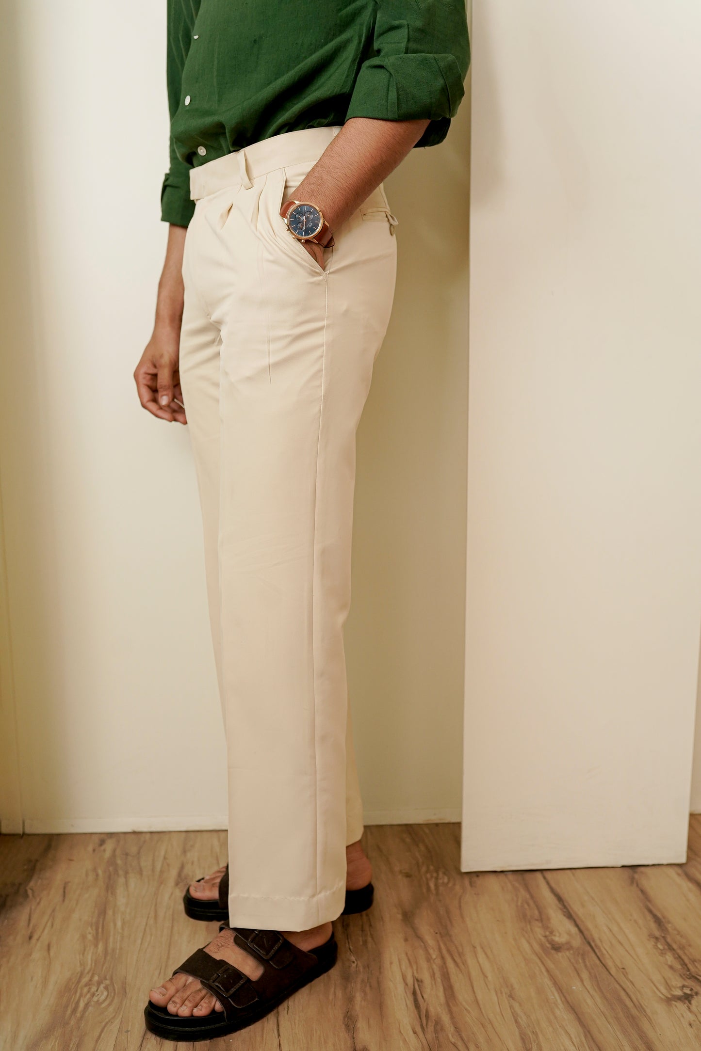 Regular Fit Beige Trousers