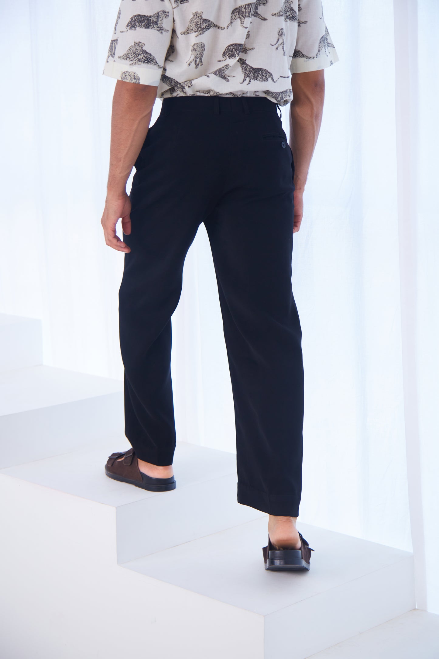 Black Straight Fit Trousers