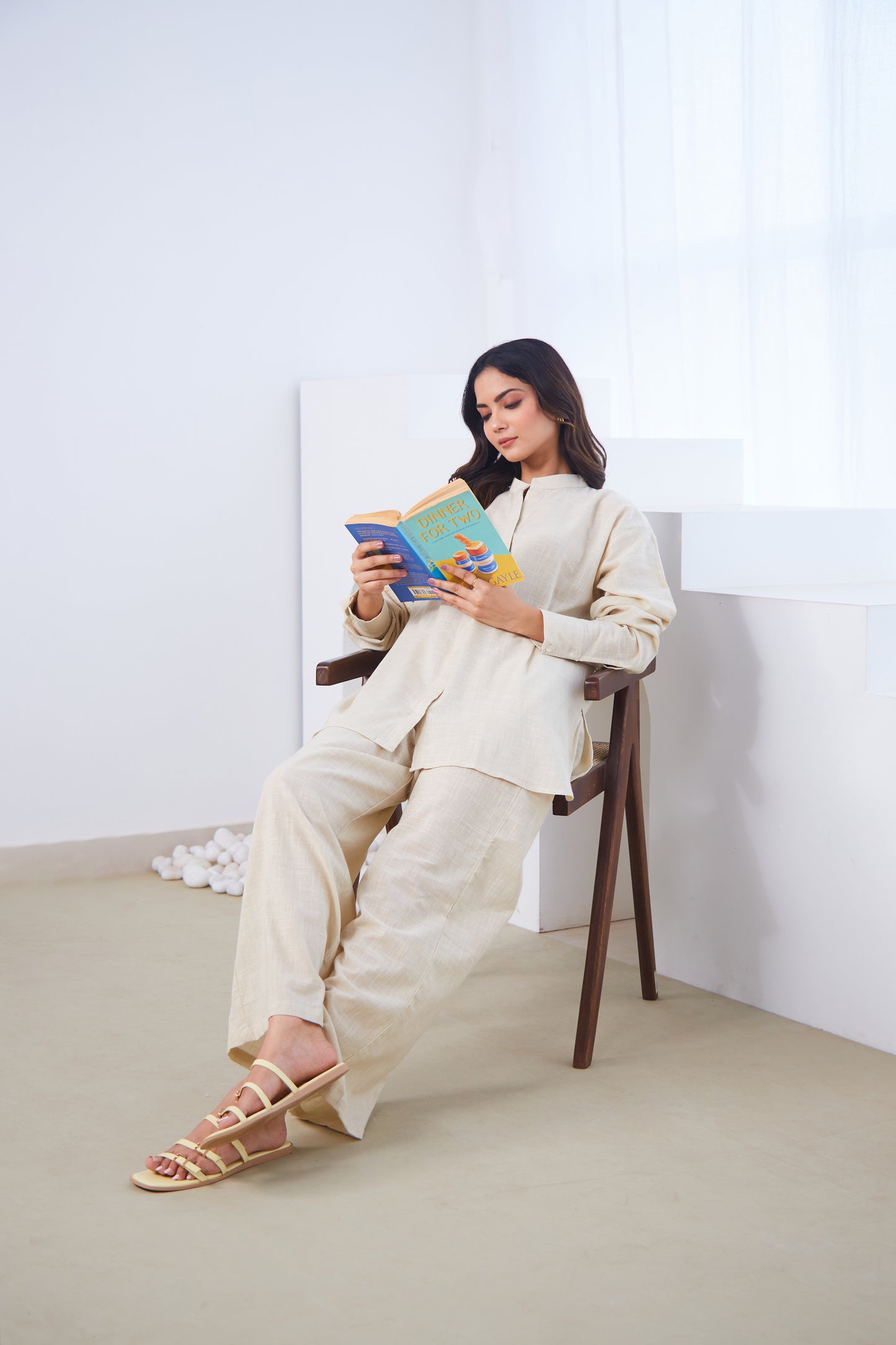 Ivory Cotton Co-ord Set (Set Of Two)