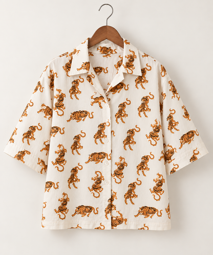 Wild Tiger Camp Boxy Fit Shirt