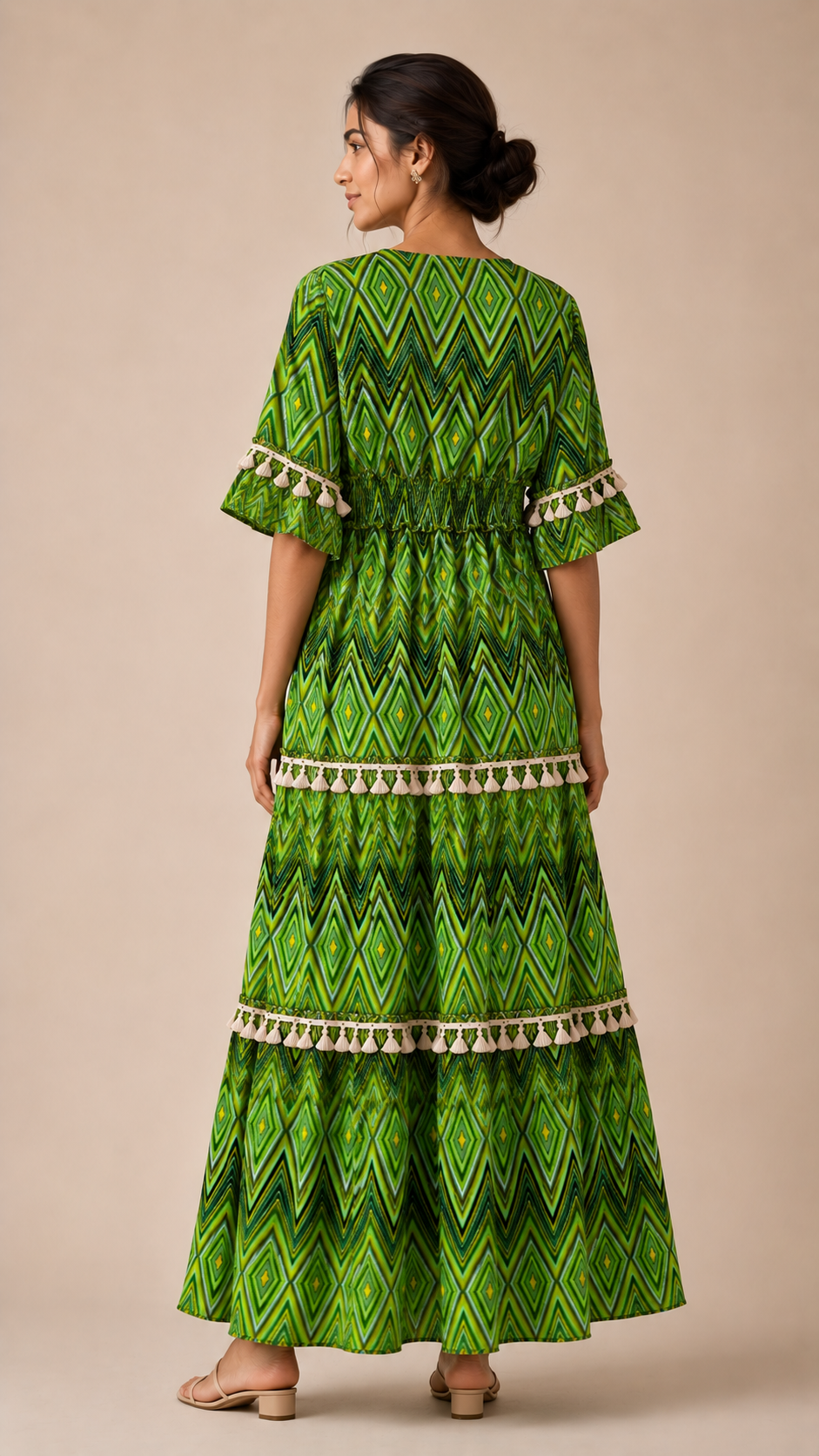 Green Oasis Tiered Maxi Dress