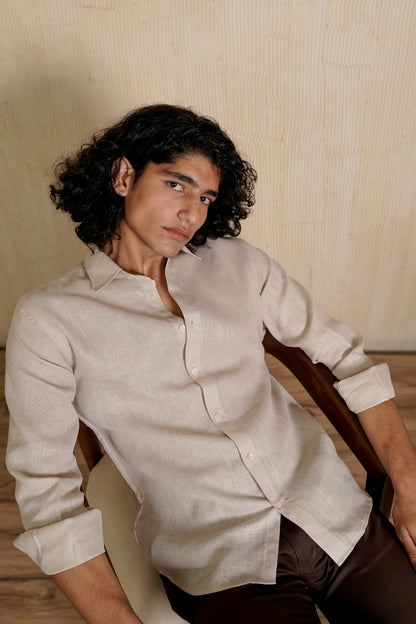 Beige Linen Shirt