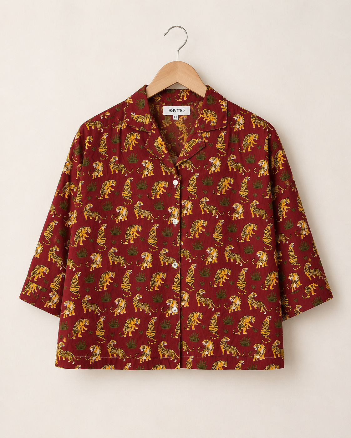 Tiger Grove Boxy Fit Cotton Shirt