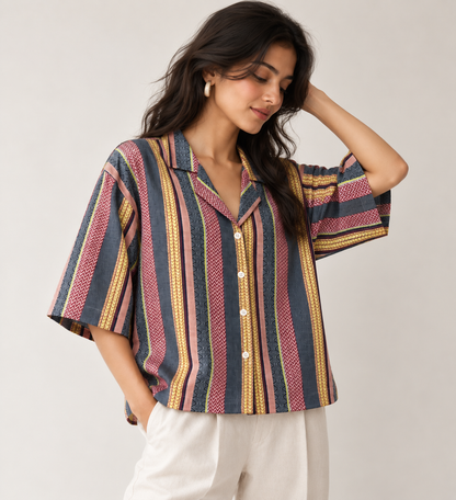 Urban Multi Stripe Boxy Fit Shirt