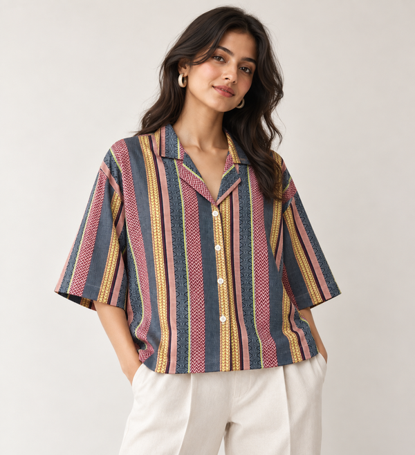 Urban Multi Stripe Boxy Fit Shirt