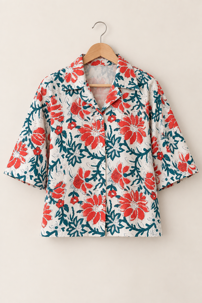 Coral Garden Boxy Fit Shirt