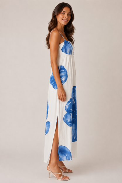 Santorini Bloom Maxi Dress