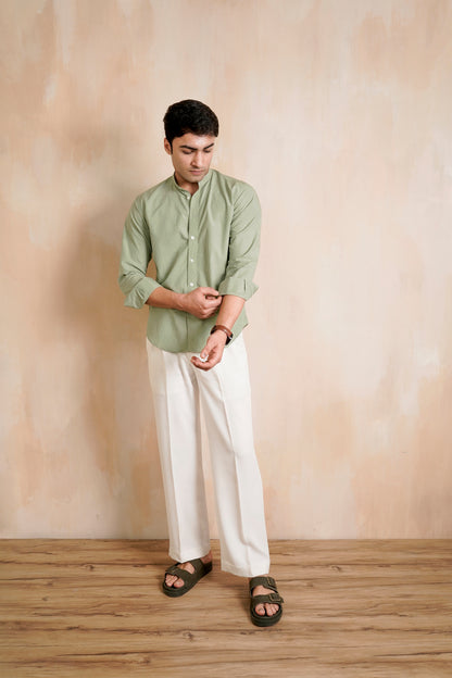 Pastel Green Regular Fit Shirt
