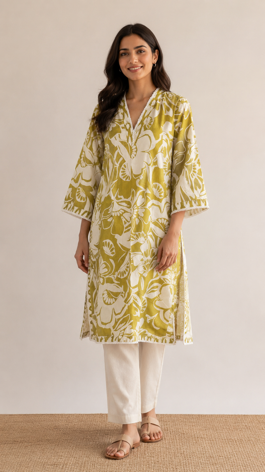 Aafreen Floral Kurta( Only Tunic)