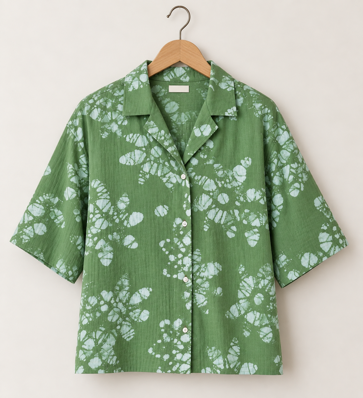 Sage Bloom Printed Boxy Shirt