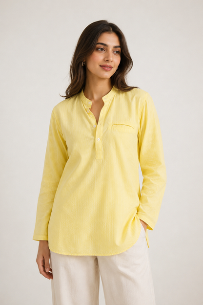 Sunlit Ease Relaxed Fit Kurta Shirt