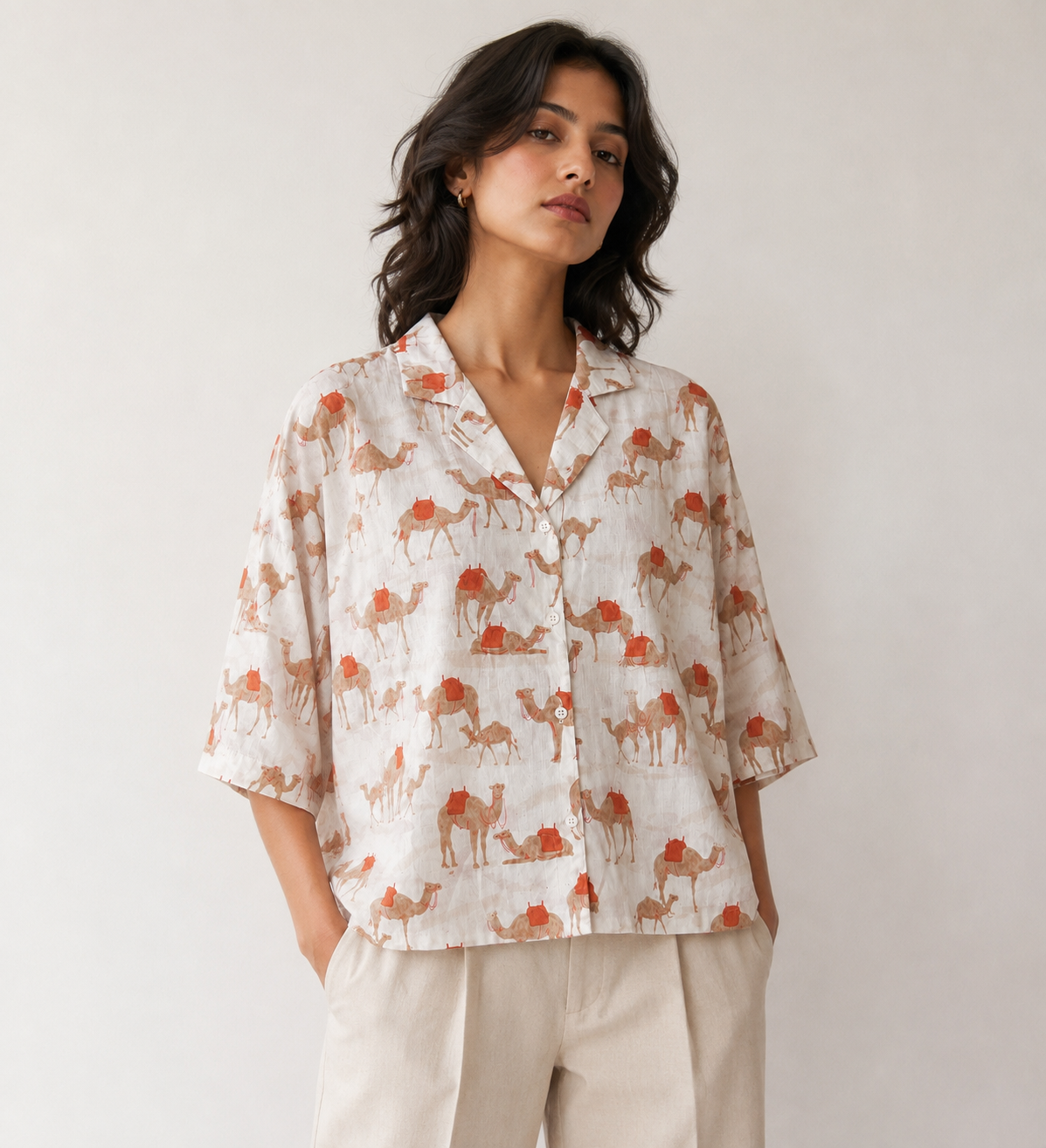 Desert Caravan Cotton Boxy Shirt
