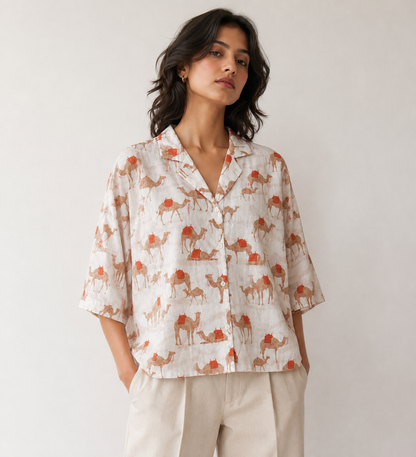 Desert Caravan Cotton Boxy Shirt