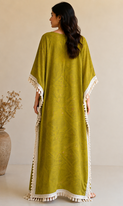 Olive Green Boho Kaftan