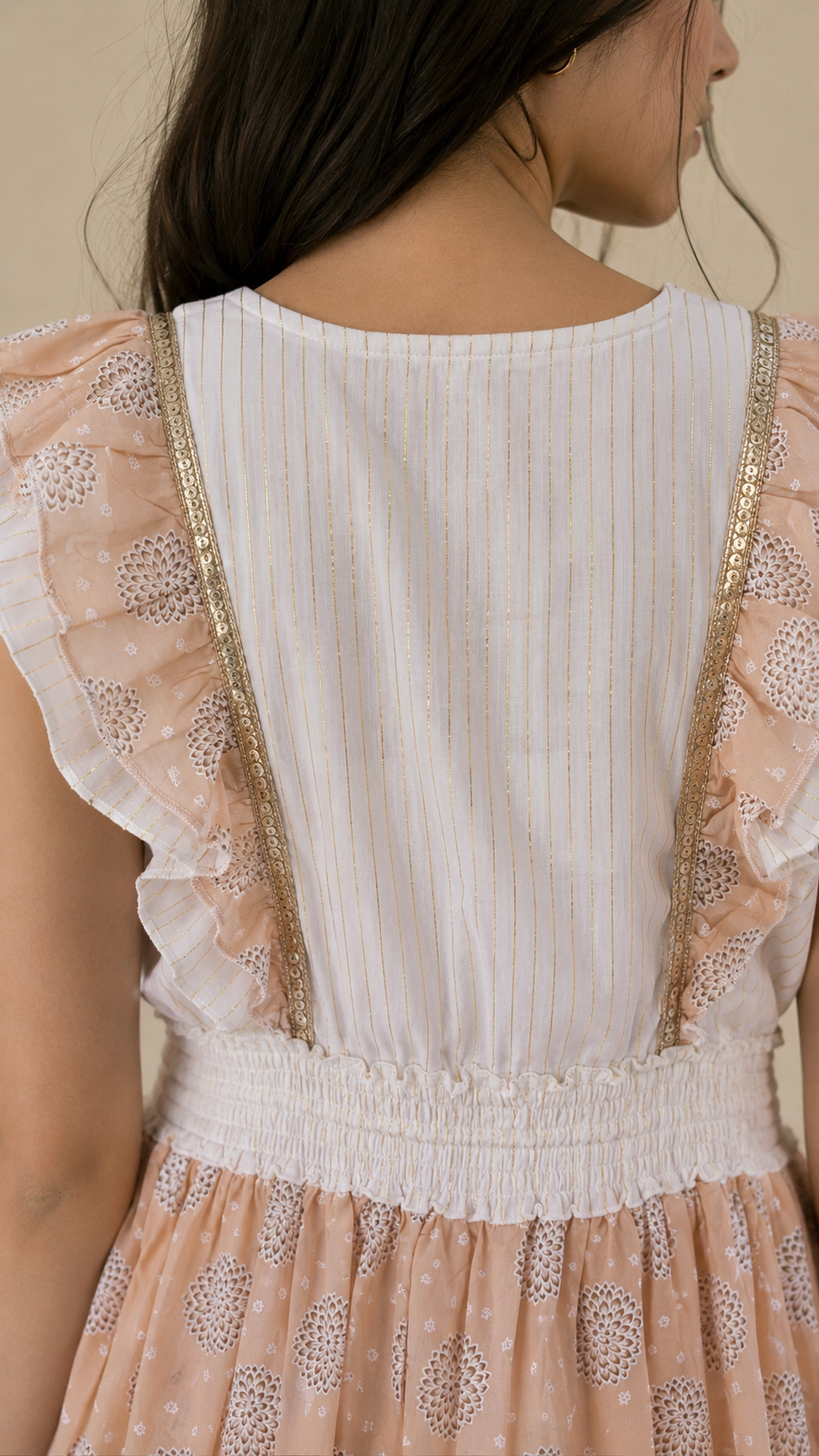 Peachy Ruffle Boho Maxi Dress