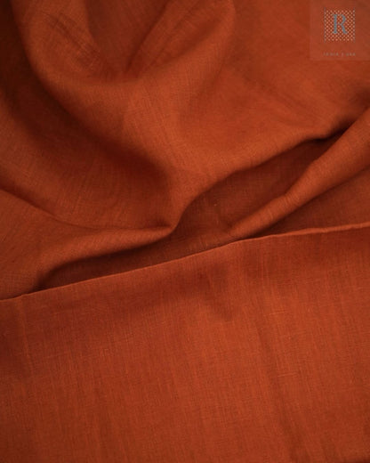 Rust Orange Pure Linen Shirt
