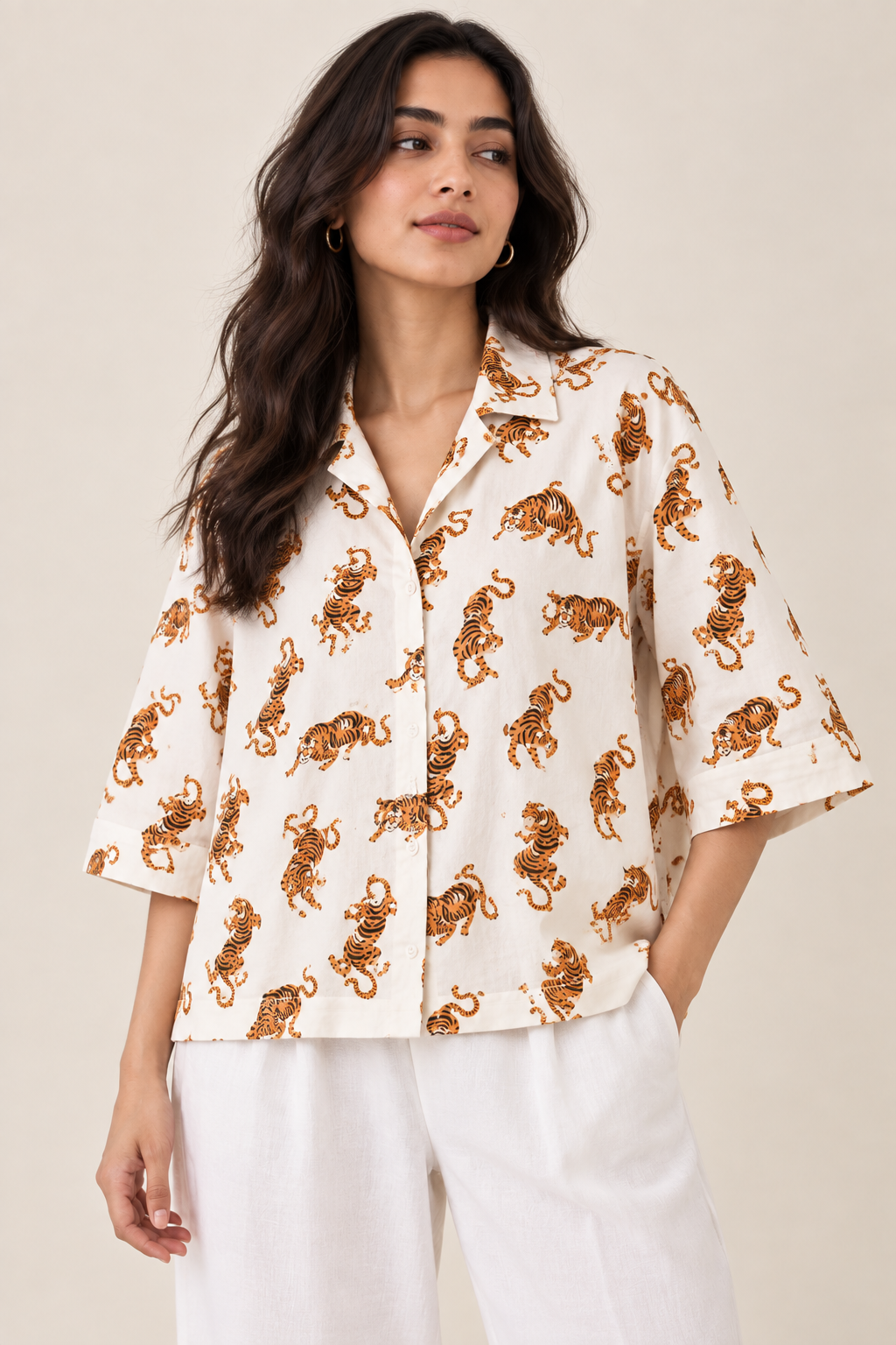 Wild Tiger Camp Boxy Fit Shirt