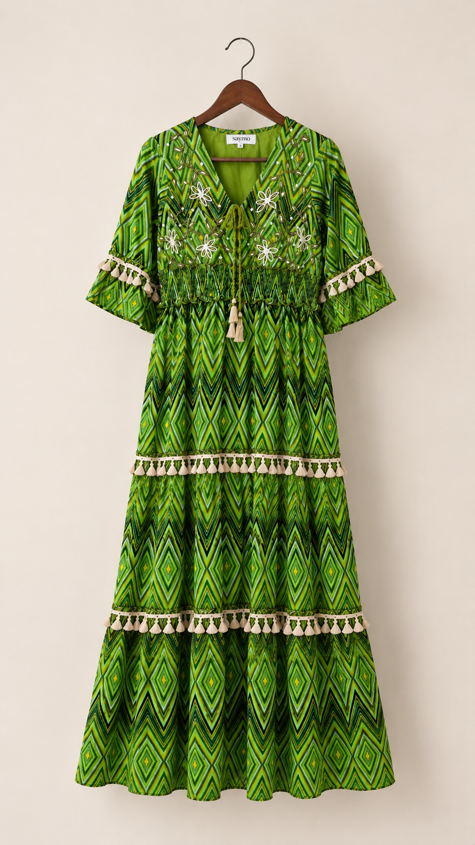Green Oasis Tiered Maxi Dress