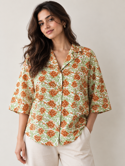 Floral Garden Boxy Fit Shirt