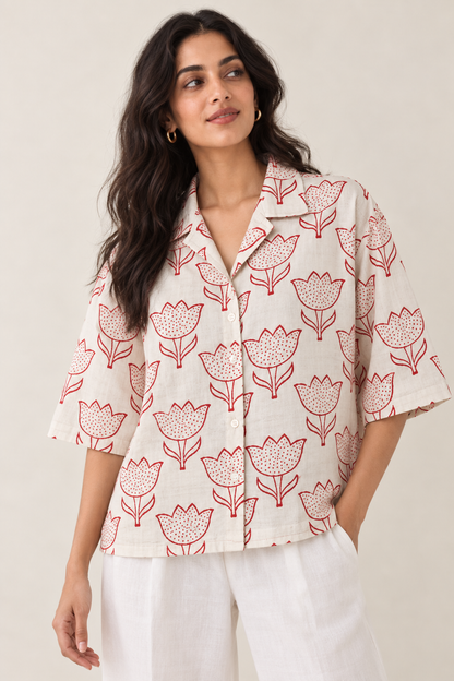 Lotus Bloom Boxy Fit Shirt