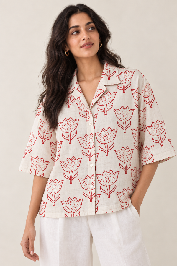 Lotus Bloom Boxy Fit Shirt