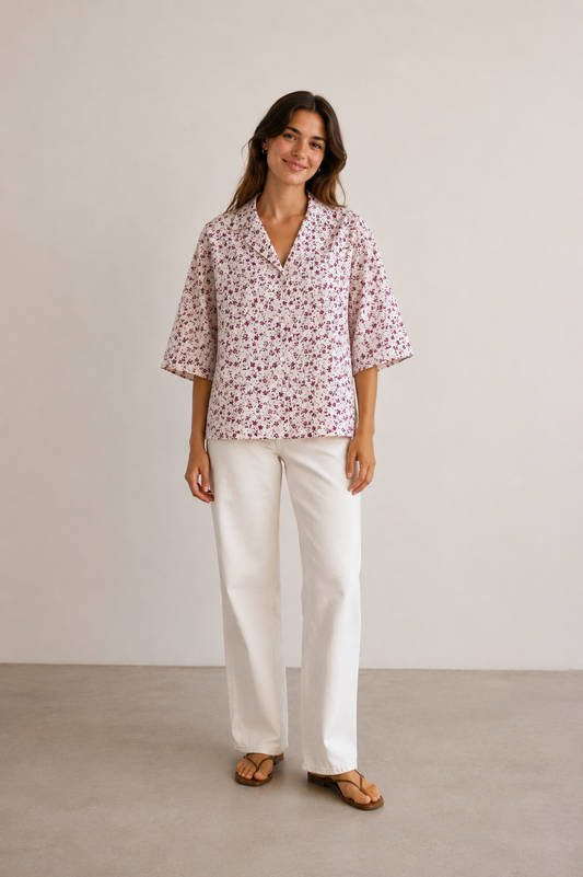 Floral Breeze Boxy Fit Shirt