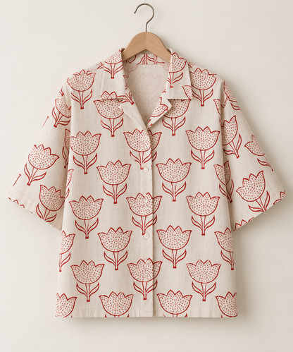 Lotus Bloom Boxy Fit Shirt