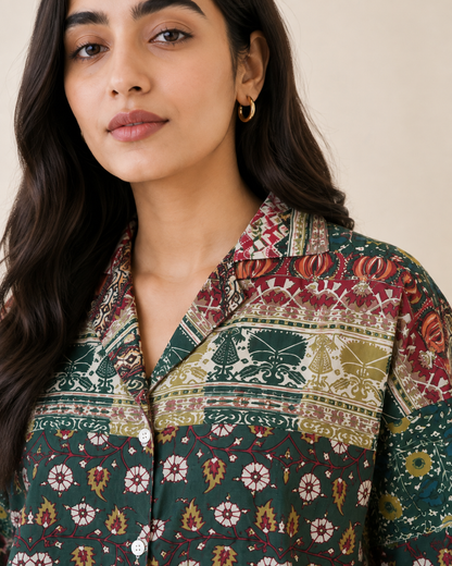 Bohemian Printed Boxy Fit Shirt