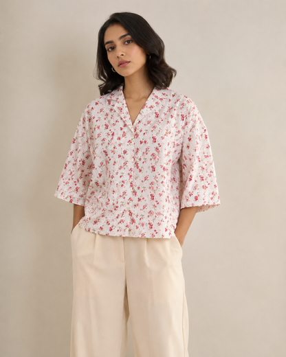 Cherry Blossom Floral Boxy Fit Shirt