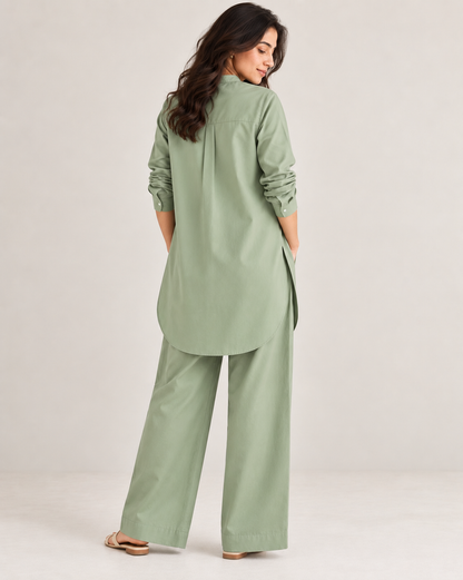 Sage Green Cotton Modal Co-ord Set (Set of Two)