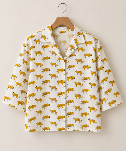 Sunehri Tiger Boxy Relaxed Fit Shirt