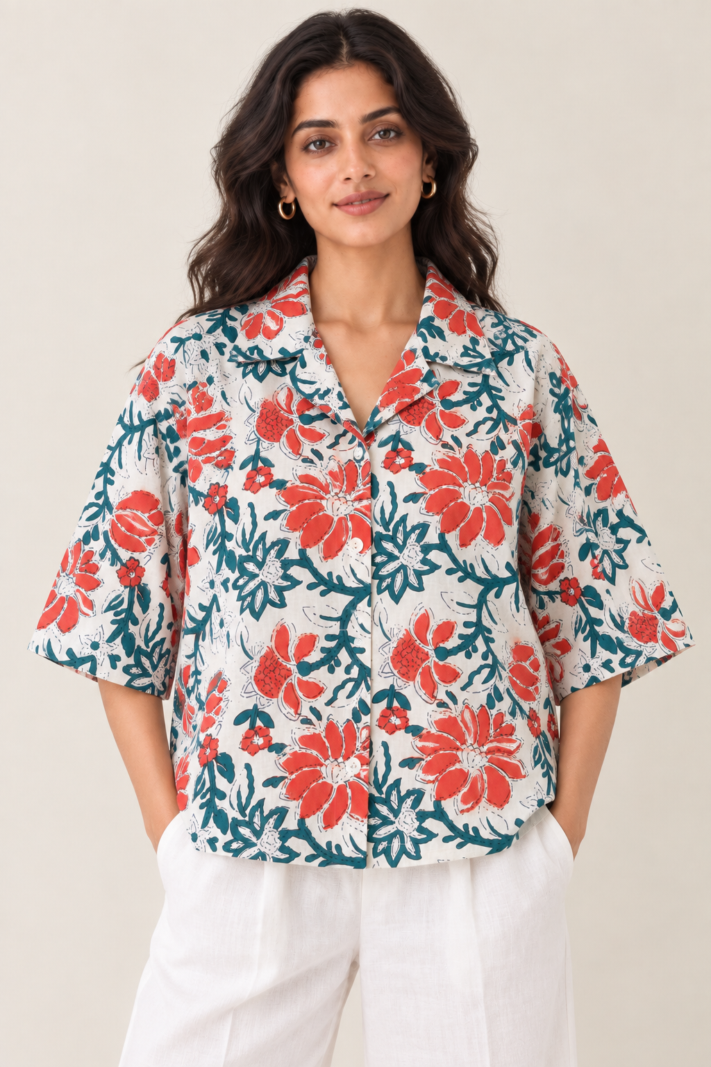 Coral Garden Boxy Fit Shirt