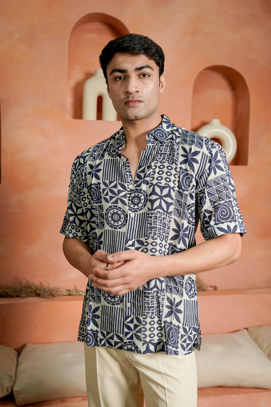 Tribal Printed Relaxed Fit Shirt