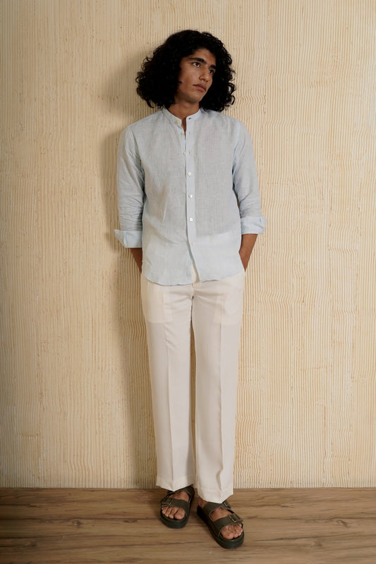 Powder Blue Linen Shirt
