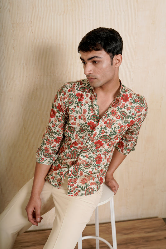 Paisely Hand block printed Shirt