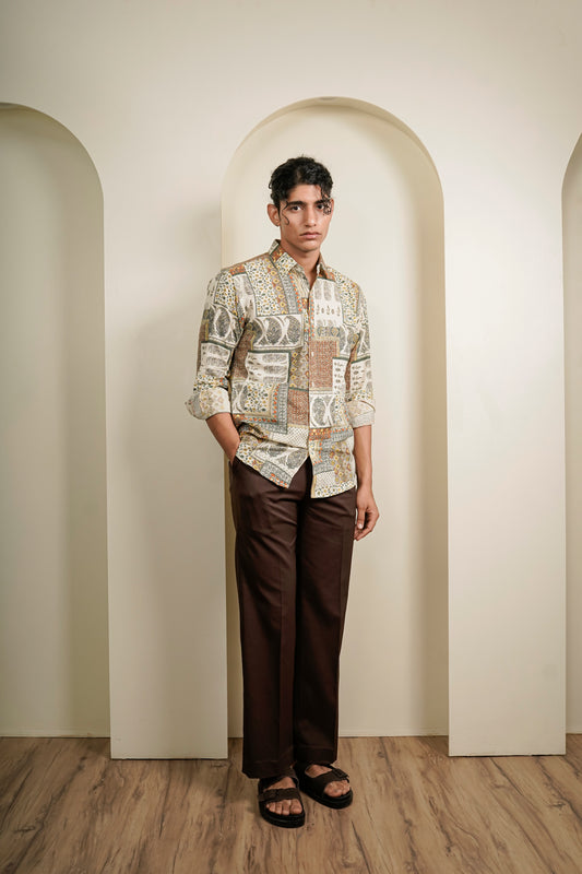 Regular Fit Brown Trousers