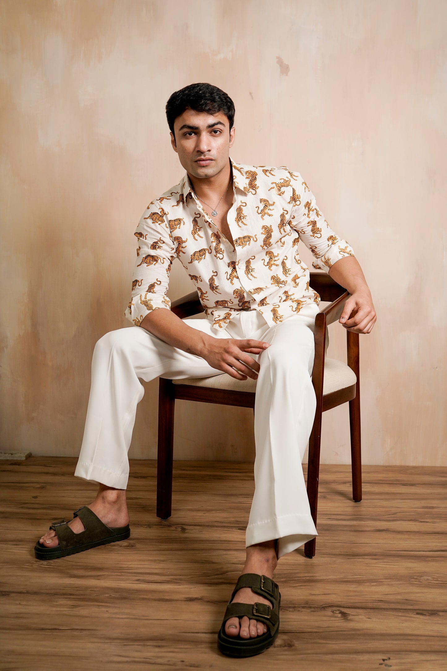 Regular Fit White Trousers